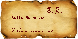 Balla Radamesz névjegykártya